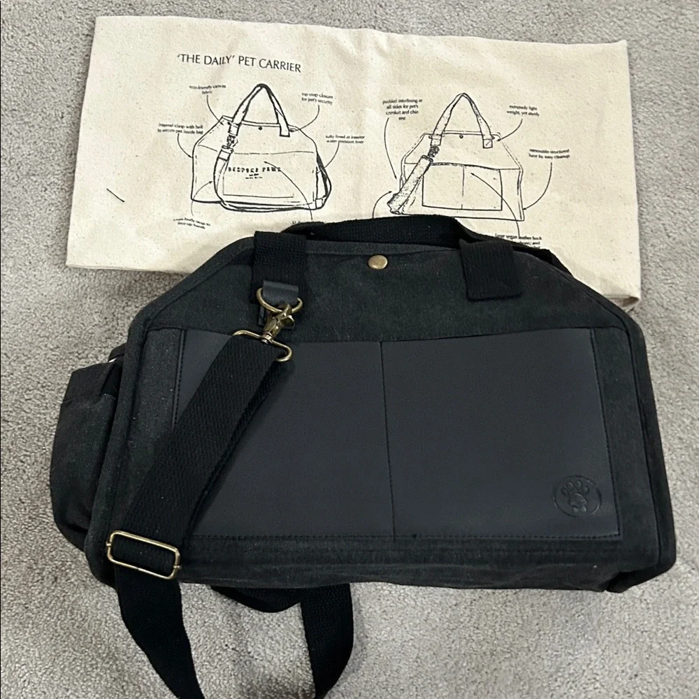 Bespoke Paws Black canvas small Pet Carrier